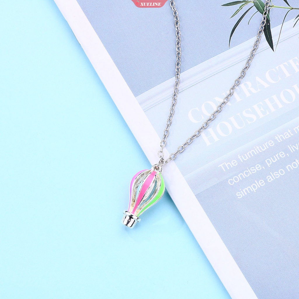 Warna-warni Kartun Balon Udara Panas Anak-Anak Kalung fashion Liontin Paduan Menetes Minyak Tiga Dimensi Kalung Perhiasan [ZXL]