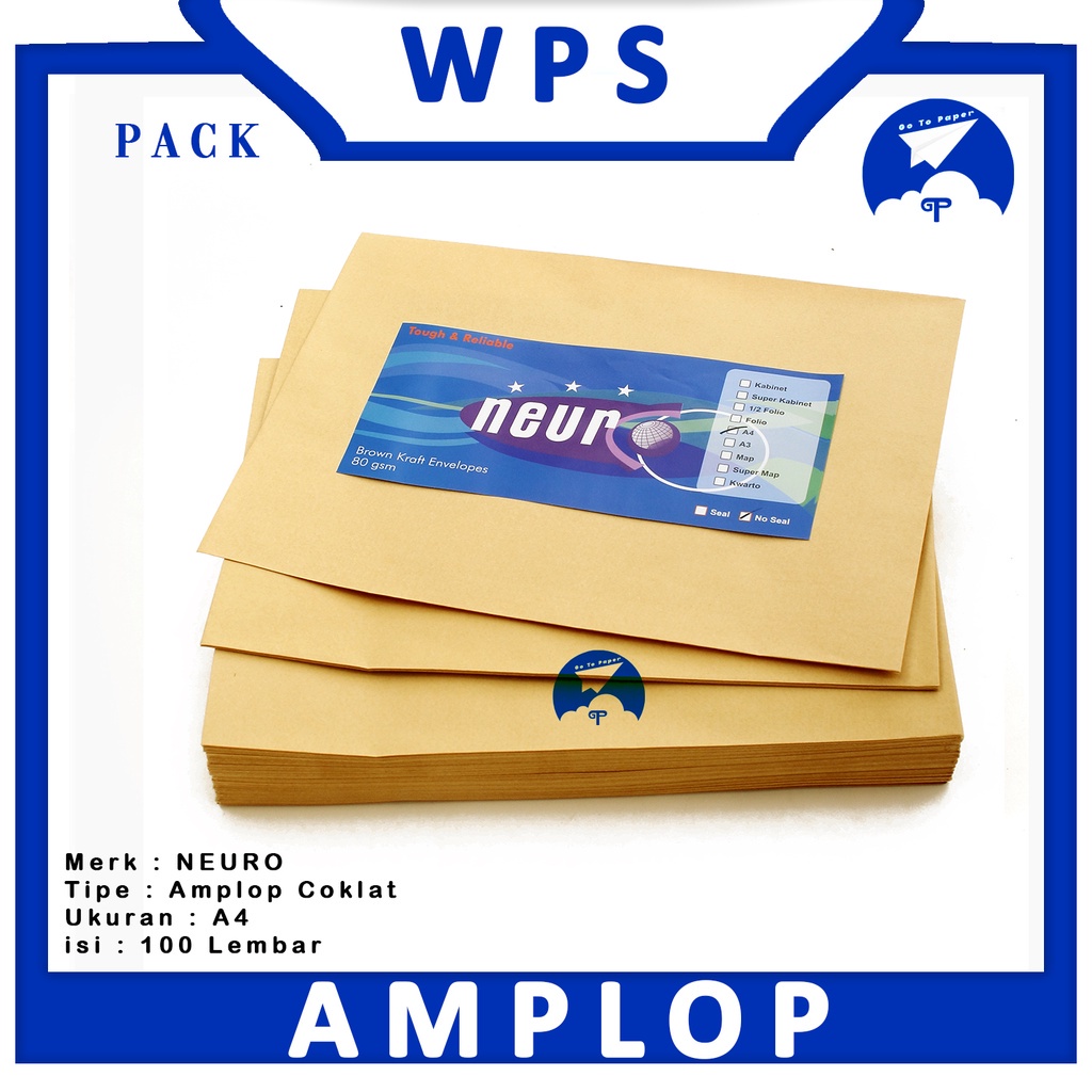

Neuro - Amplop Cokelat Polos Ukuran A4 80gsm No Seal - Pack