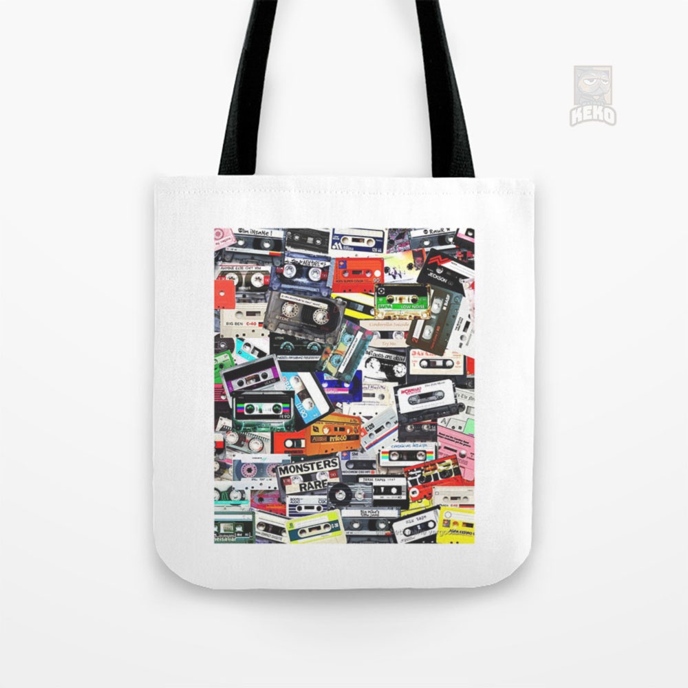 cassette tape Tote Bag Kanvas