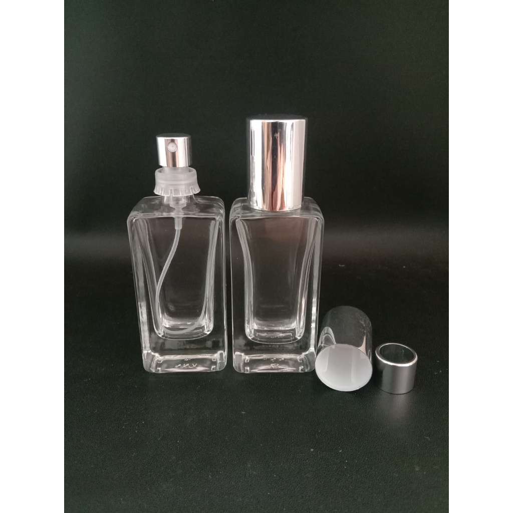 Botol parfum V32652 30ml easypump silver tutup silver tinggi per pcs