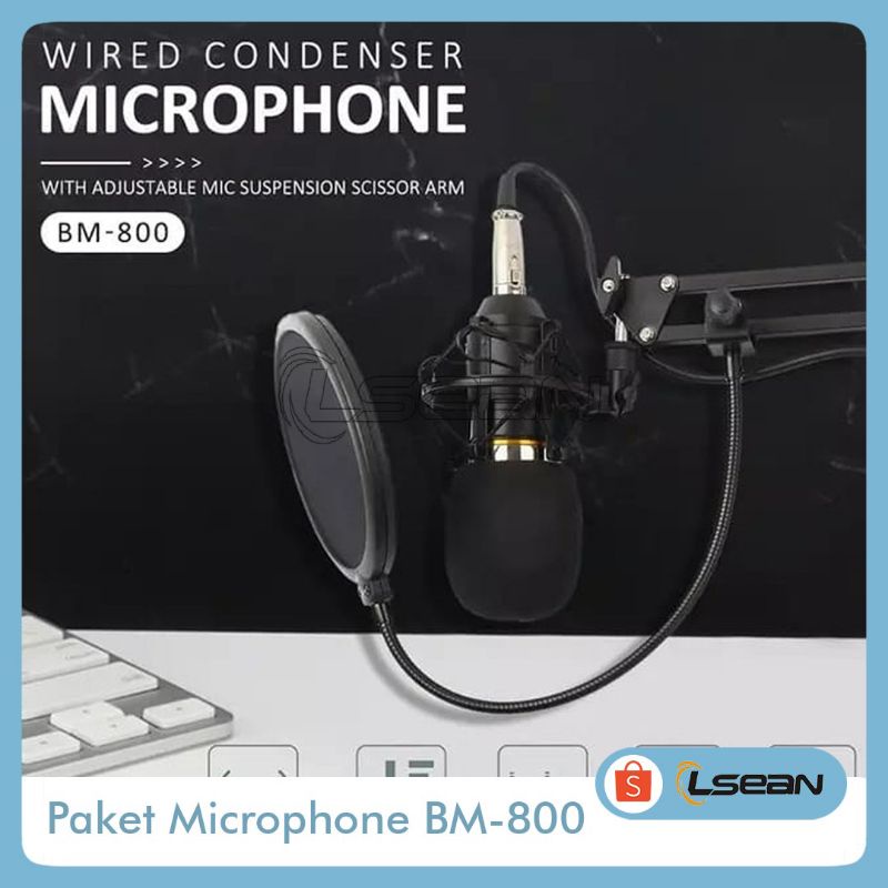 PAKET MICROPHONE CONDENSER RECORDING BM-800 MIC STUDIO PROFESSIONAL