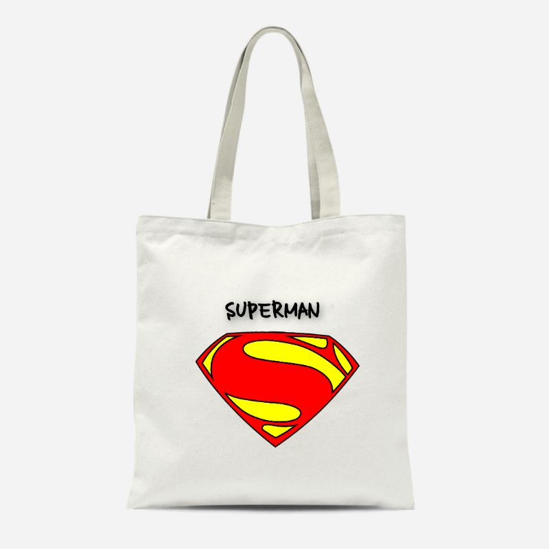 TOTE BAG KANVAS RESLETING MURAH TOTEBAG TAS PRIA WANITA SUPERMAN KANVAS TERBARU