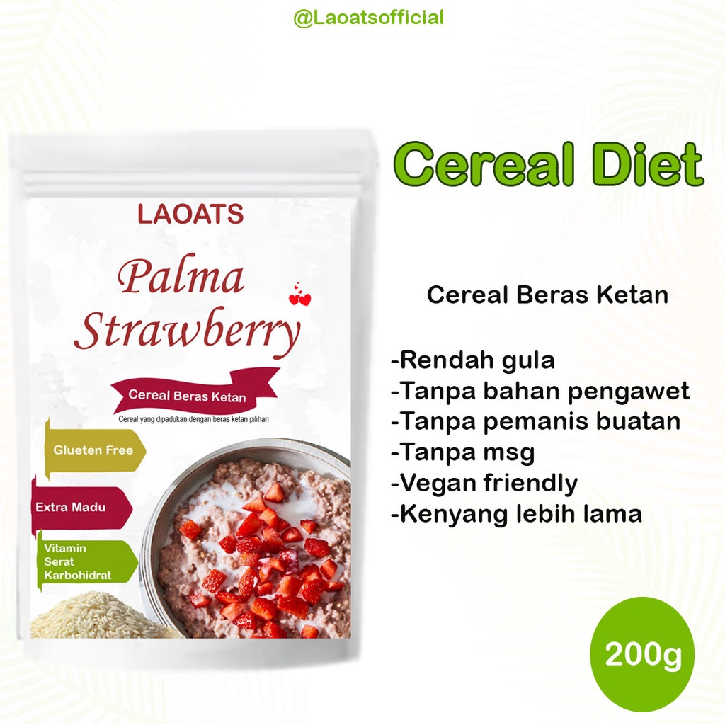 

Sereal Diet Pelangsing Penurun Berat Badan Rolled Oat Almond Milk Chia Seed Oatmeal Rendah Gula Beras Ketan Palma Strawberry Laoats (200g)