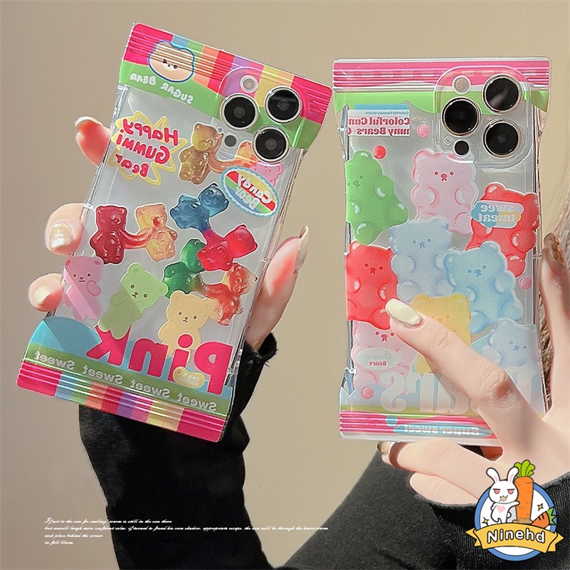 Vivo Y35 Y35 Y16 Y22s Y02s V25e V25 V23e V23 V21 V21e V20SE Pro T1x Y15A Y15s Y01 Y75 Y21 Y21s Y33s Y33T Y21T Y12s Y12A Y20 Y20s Y20i Y17 Y15 Y12 Bear Candy Phone Case Cover Pelindung