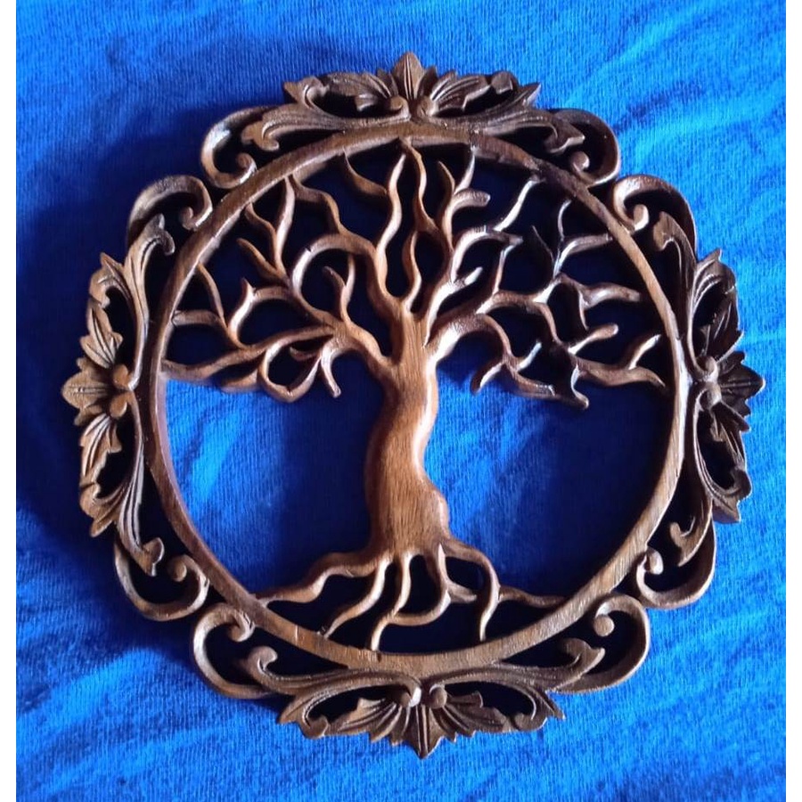 Kerajinan Ukiran kayu panil Bali 20cm 25cm Hiasan dekorasi dinding bali handmade