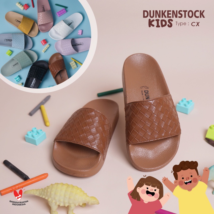 Dunkenstock CX Kids Sandal Selop Anak Warna Warni Sendal Slop Anak Laki laki Perempuan Size 26-30