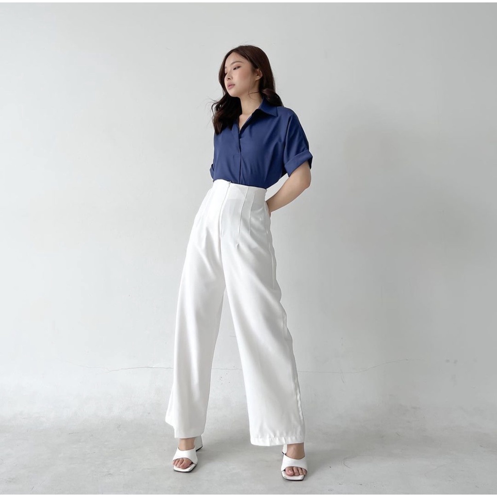 IKO LOOSE BASIC SHIRT - BLOUSE WANITA OVERSIZE PREMIUM KOREA - KEMEJA PESTA - KEMEJA KANTOR WANITA - TOP BASIC MEWAH BUSUI FRIENDLY - ATASAN UNTUK KONDANGAN - TOP SEXY - HADIAH / KADO ULTAH UNTUK CEWEK