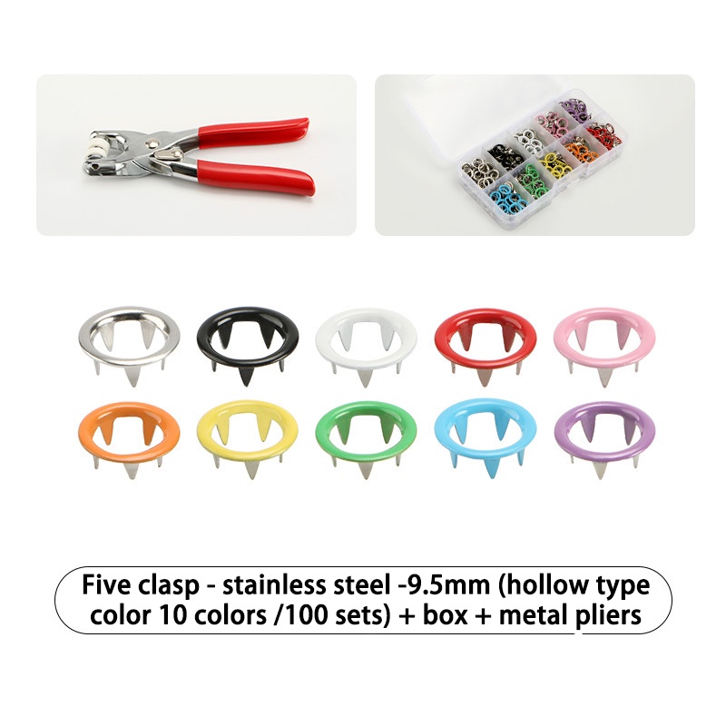 【100pcs 10 Warna】Alat Instalasi Kancing/Alat Press Kancing Jepret/Button Installation Tool/Alat Press Tangan Kancing Manual