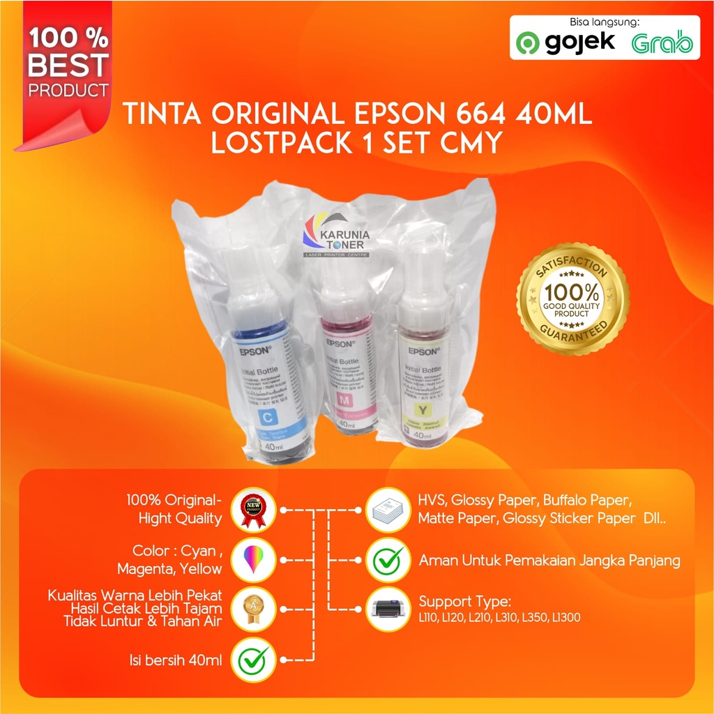 Tinta Original Epson 664 40ml LostPack CMYK