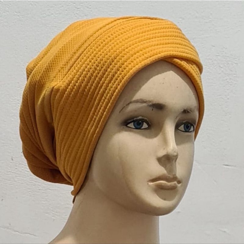 Zaja - Topi Turban Instan Model Ciput Simple Pet Selempang Cantik Bahan Kaos Waffle Tekstur Elastis Nyaman Di Kepla &amp; Tidak Bikin Gerah