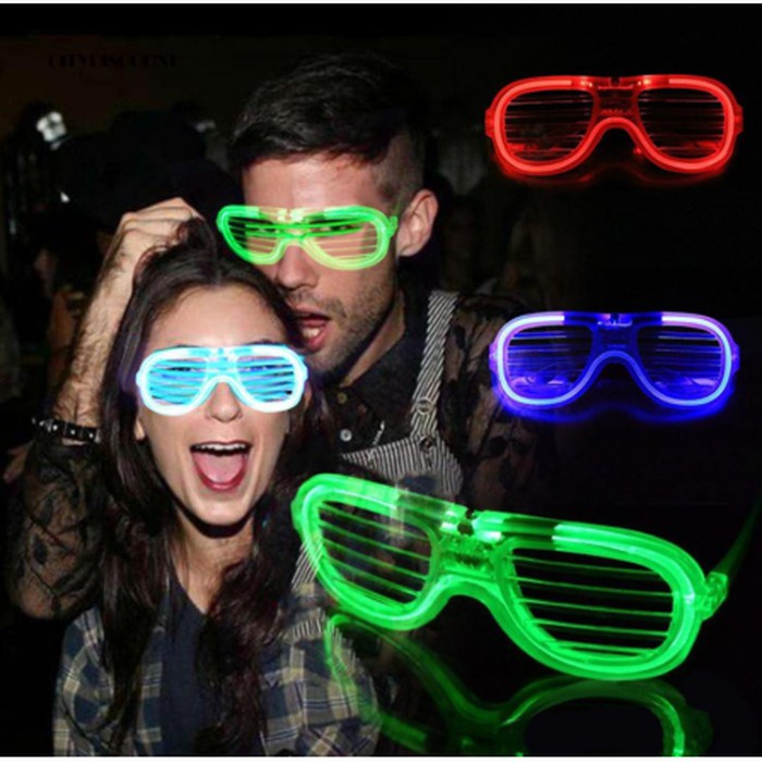 【antop】LED Kacamata Lampu Luminous Party Pesta Nyala Malam Colorful Eyeglass Aksesoris Fashion