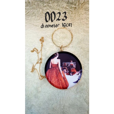 Tas Pesta Bulat Motif