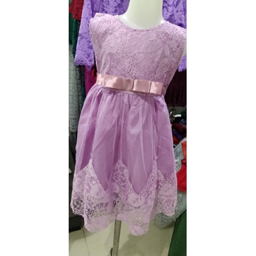 Dress Anak Lilac/Dress Natal/Dress Pesta Anak Usia 3-5Tahun