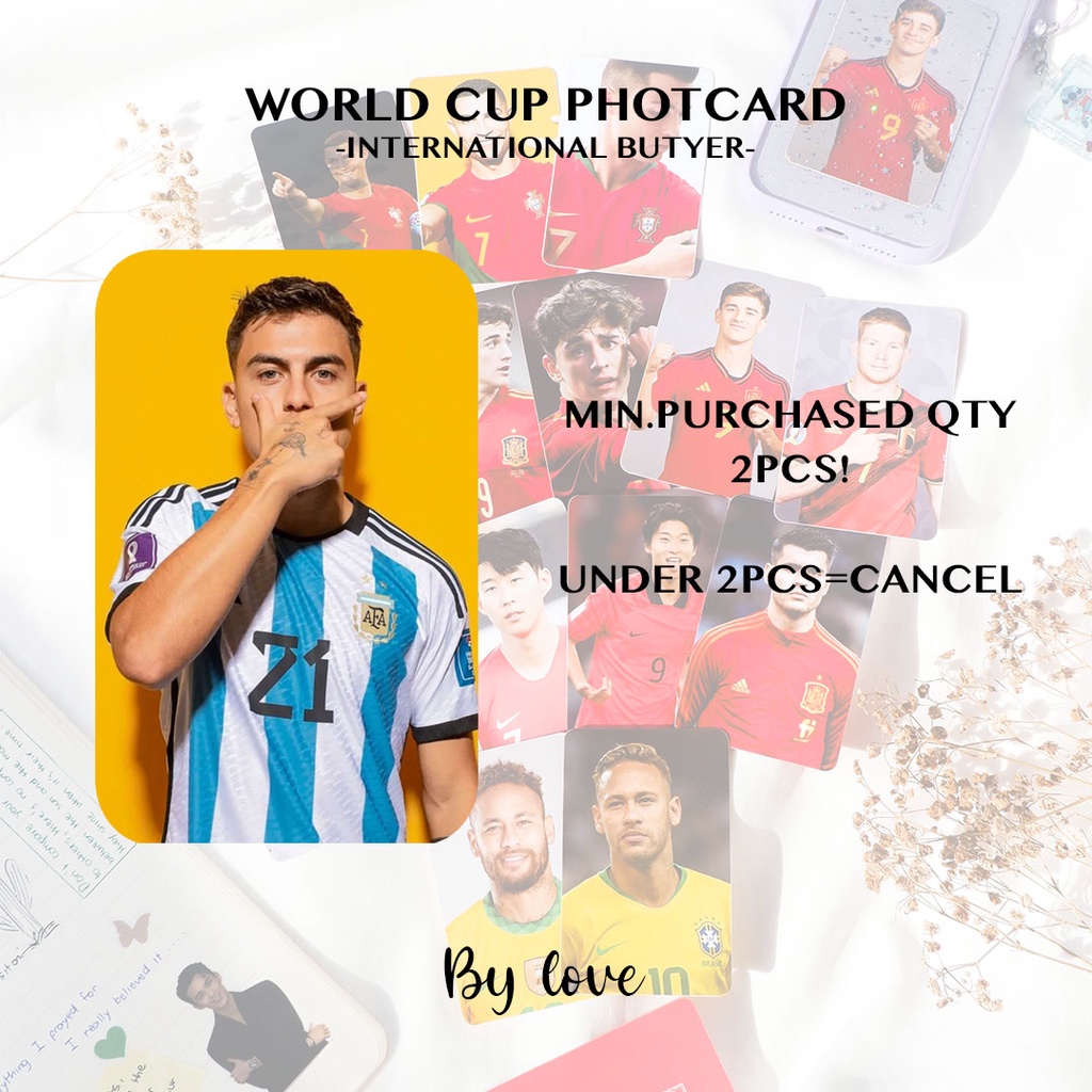 (READY STOCK) PHOTOCARD WORLD.CUP QATAR/EURO 2024/PIALA _DUNIA 2022/SEPAK BOLA SPANYOL/ARGENTINA/BELGIUM/PORTUGAL/SOUTH KOREA/ENGLAND/FRANCE/BRAZIL/RONALDO/MESSI/GAVI/SON/NEYMAR