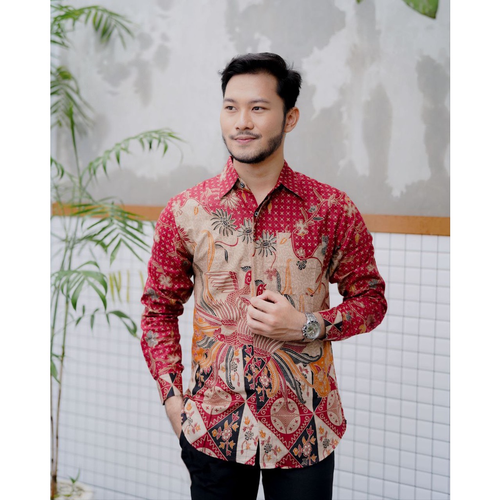 KEMEJA BATIK PRIA LENGAN PANJANG SIZE M L XL XXL