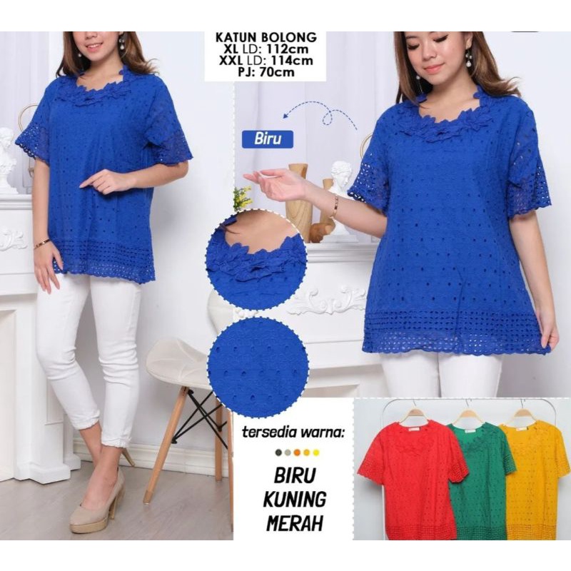 BLOUSE ATASAN WANITA KATUN BOLONG