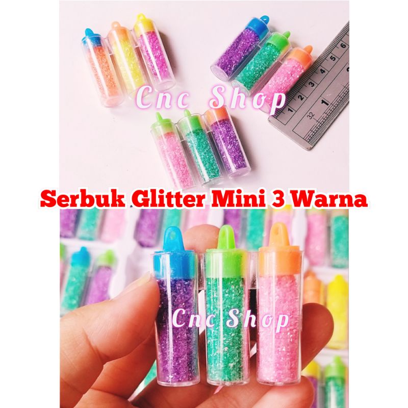 Serbuk Glitter Mini 3 Warna Mainan DIY Anak Bubuk Gliter Prakarya Kreasi Anak