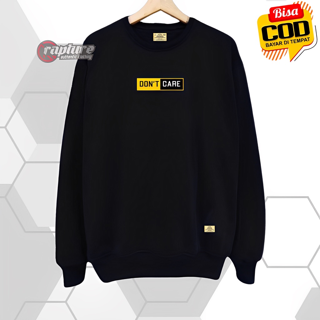 Sweater Crewneck Pria Wanita Distro Crewneck Best Crewneck Black List Dont Care Simple Quality Basic Switer Cowok Oversize Kekinian Keren