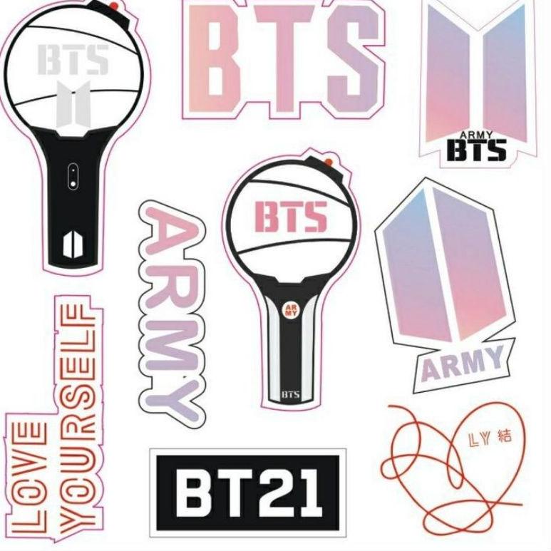 

↢ 5 pcs Kpop magic shop sticker stiker purple you bangtan (Baca Deskripsi !!!) ぉ
