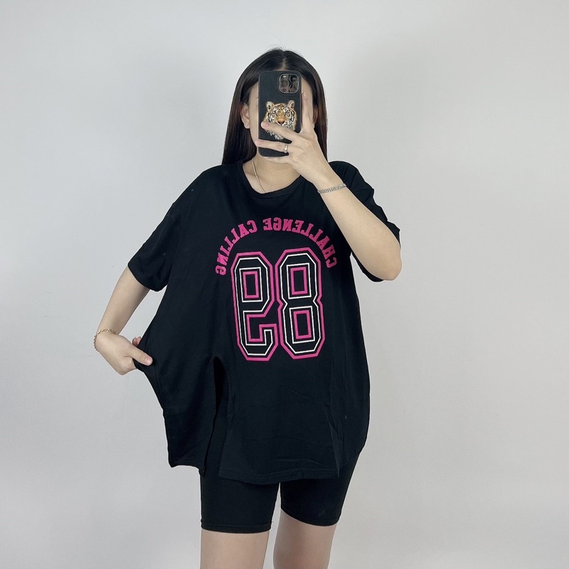 Kaos Oversize Slit Cc 86/ Atasan Jumbo wanita