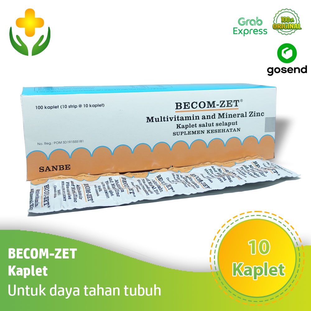 Jual Becom Zet 10 Kaplet Multivitamin Daya Tahan Tubuh Becom Zet 