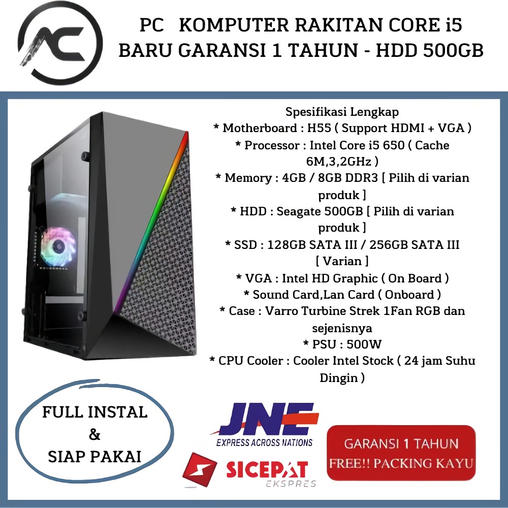 PC / CPU / KOMPUTER RAKITAN CORE i5 BARU GARANSI 1 TAHUN