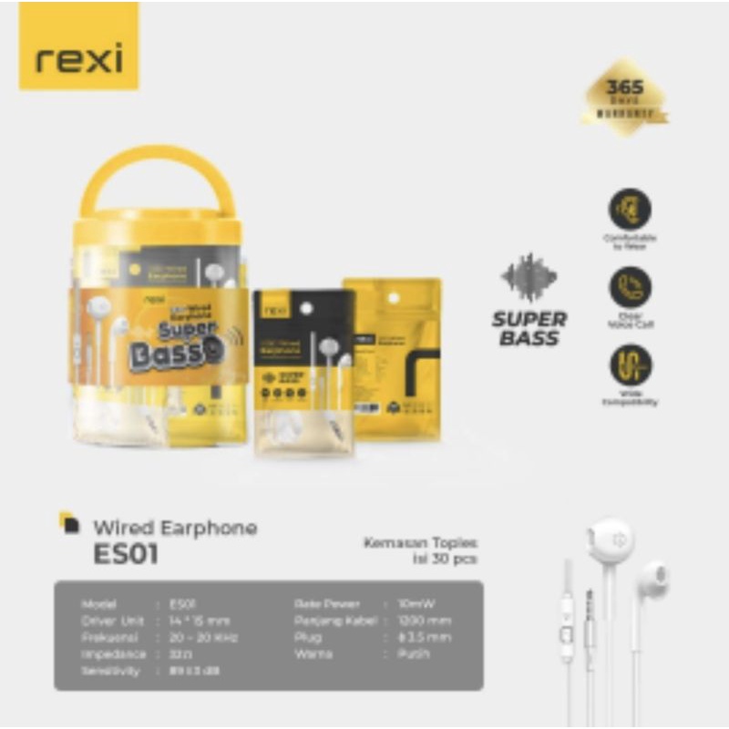 Rexi ES01 Semi In-Ear Wired Earphone