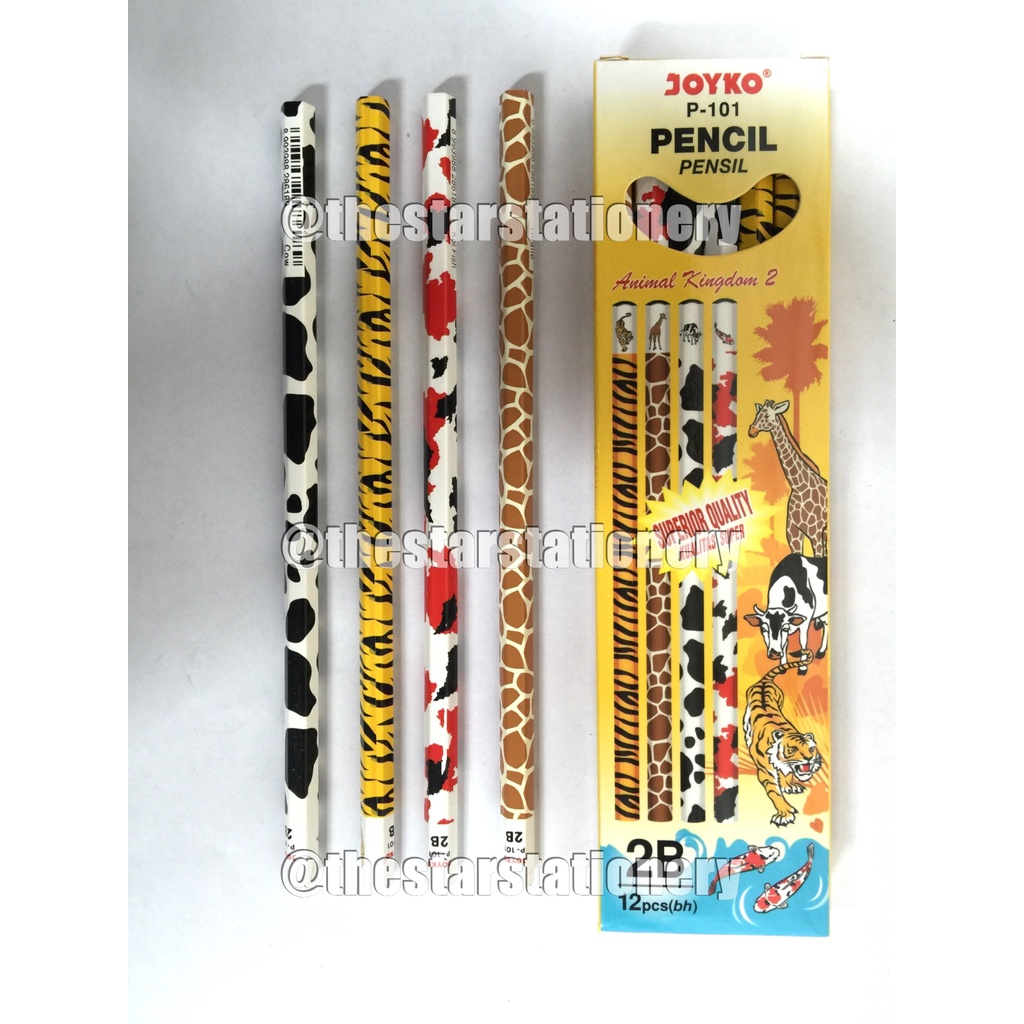 

(1 Pack isi 12 Pcs) Pensil Joyko 2B P-101 Animal Kingdom / Pencil Joyko 2B P-101 (1 Pak/12)