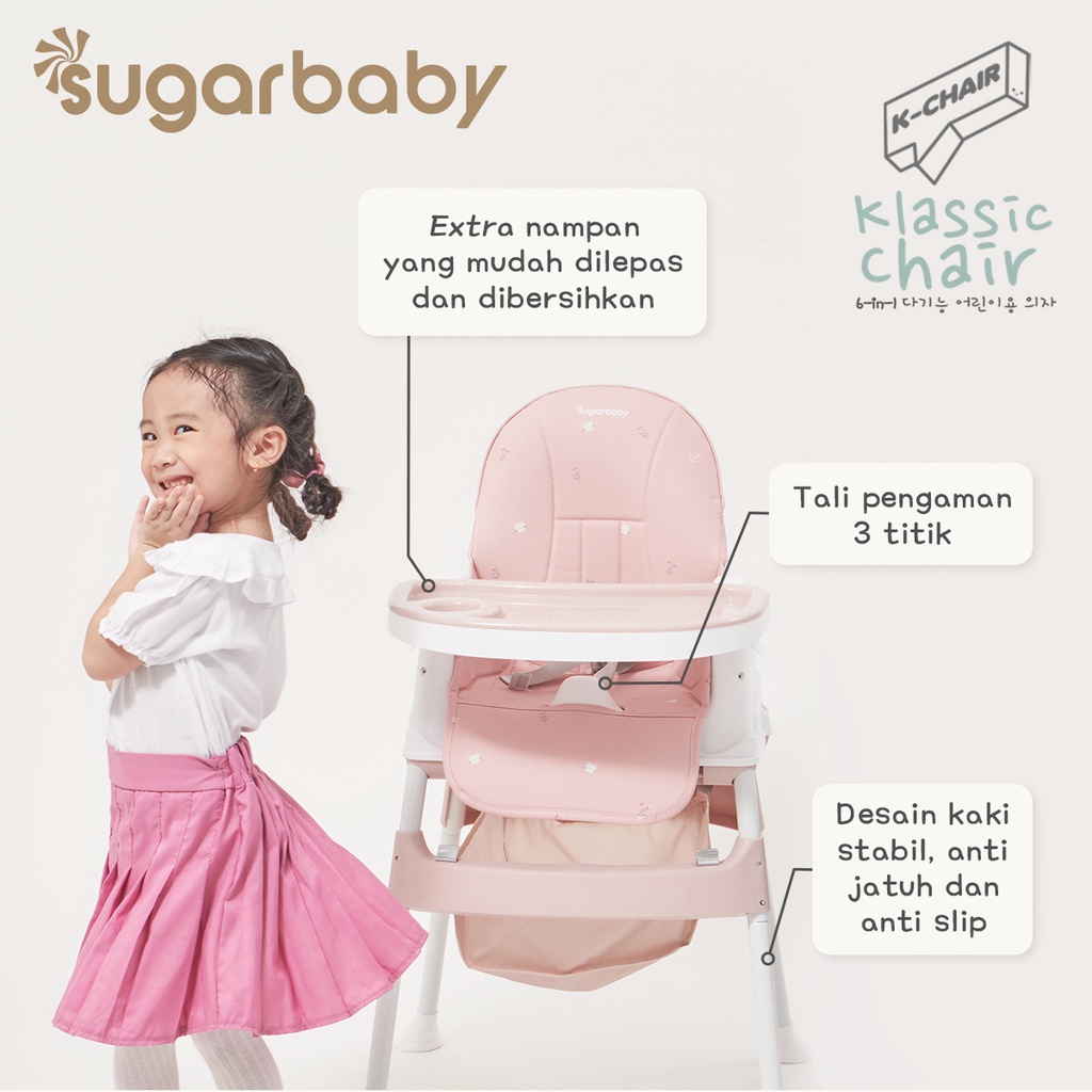 SUGAR BABY KLASSIC CHAIR 6IN1 MULTIFUNCTION HIGH CHAIR