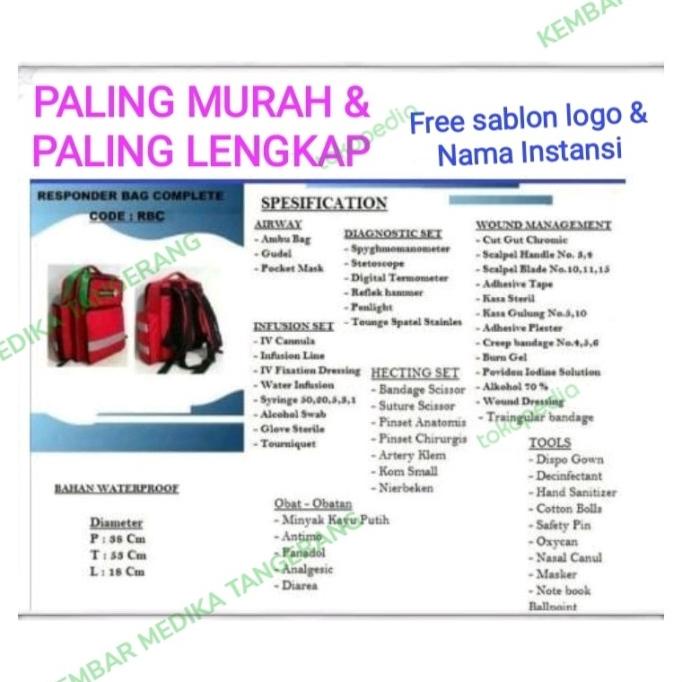 Tas Emergency Kit Complete / Responder Kit / Emergency Kit Ambulance
