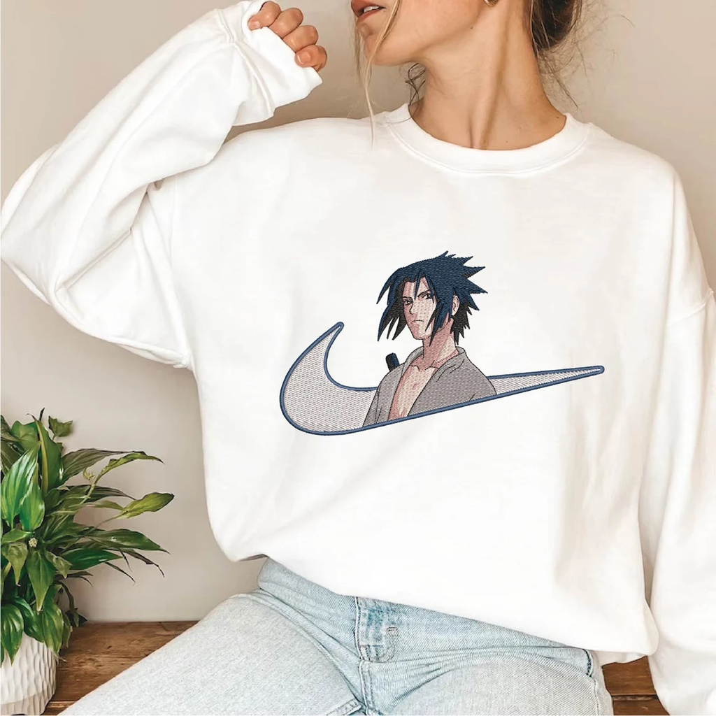 Crewneck Sasuke Shippuden Embroidery Anime Manga Naruto Premium Unisex