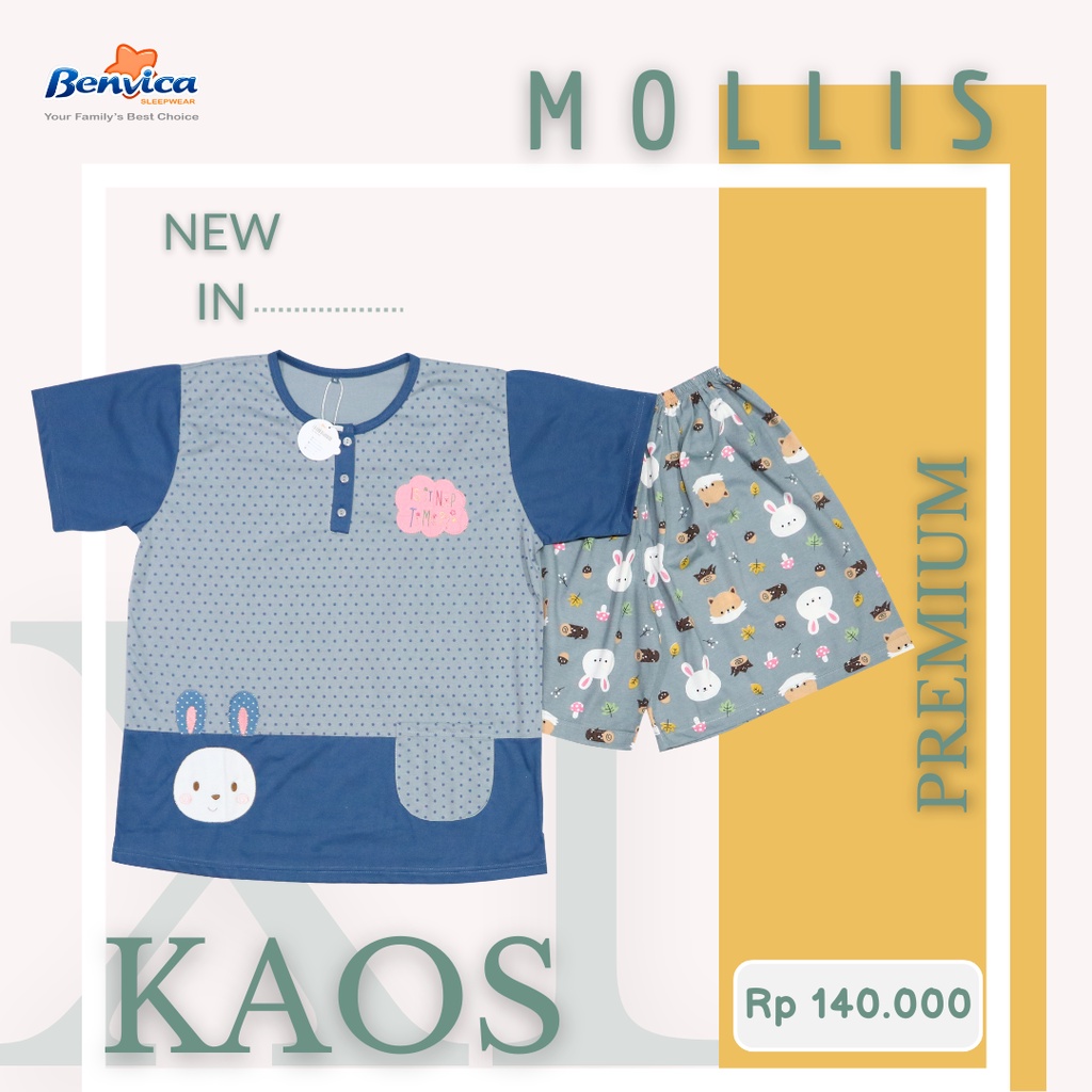 BAJU TIDUR CELANA PENDEK KAOS XL MOLLIS AL - A