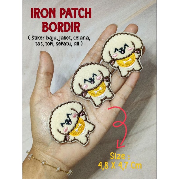 ( PRAKTIS TINGGAL SETRIKA ) Stiker Bordir Untuk Baju Jaket Tas Sepatu dll Emblem Bordir Premium Pupp