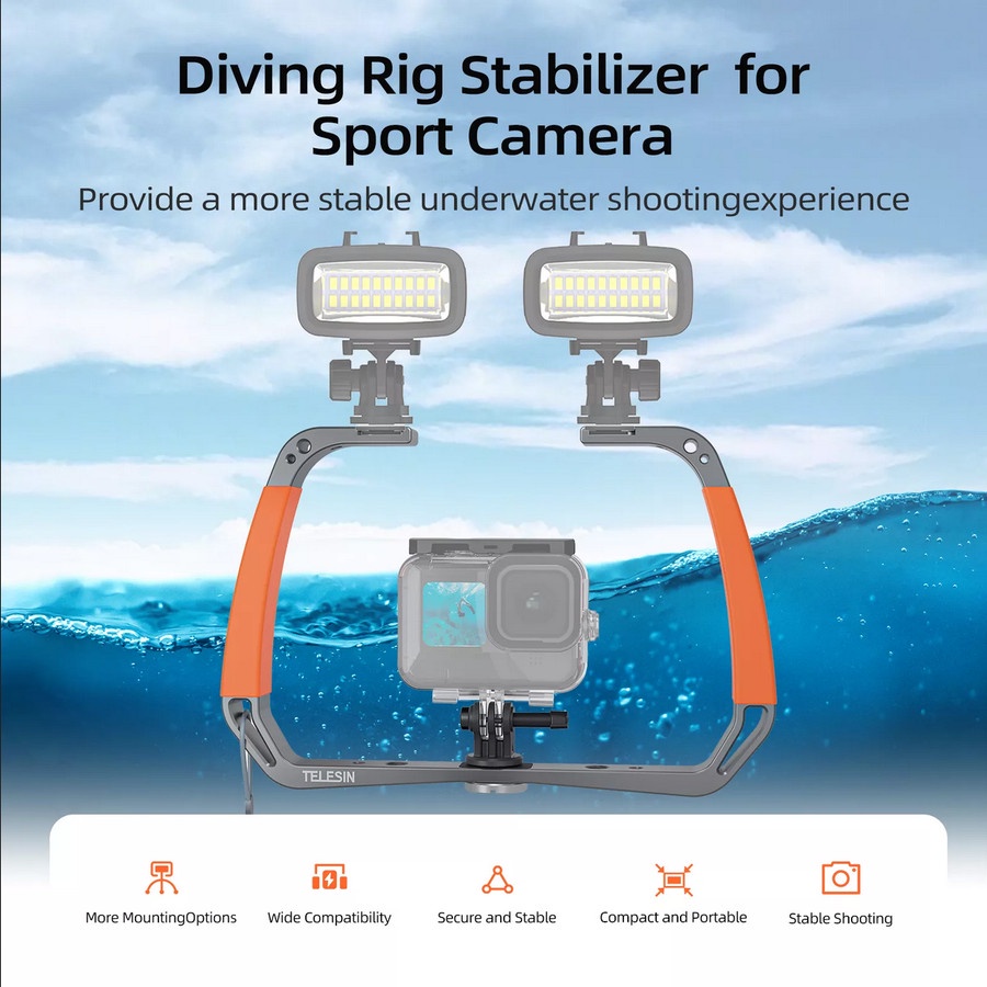 Telesin Aluminium Diving Rig Stabilizer for Dji Action Camera Gopro