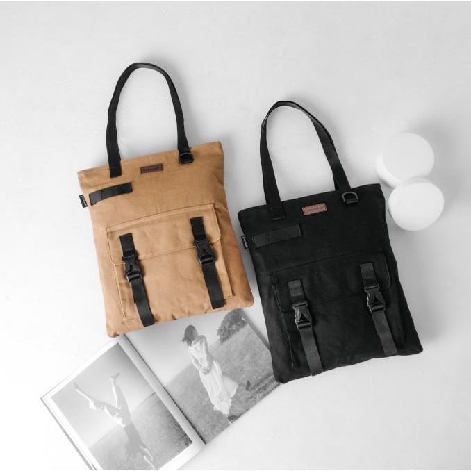 Pamole - Tas Tote Bag Bahan Kanvas Penutup Resleting - Yarra Series