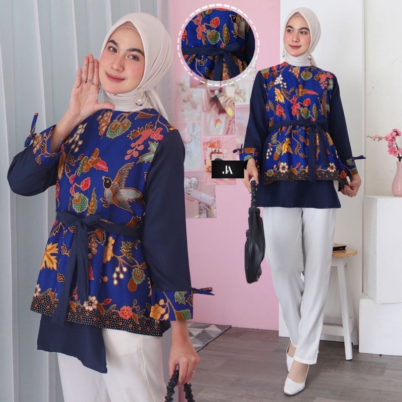 ATASAN WANITA BLOUSE BATIK KANTOR | ATASAN BLOUSE BATIK | ATASAN WANITA KANTOR | ATASAN BLOUSE KEKIN