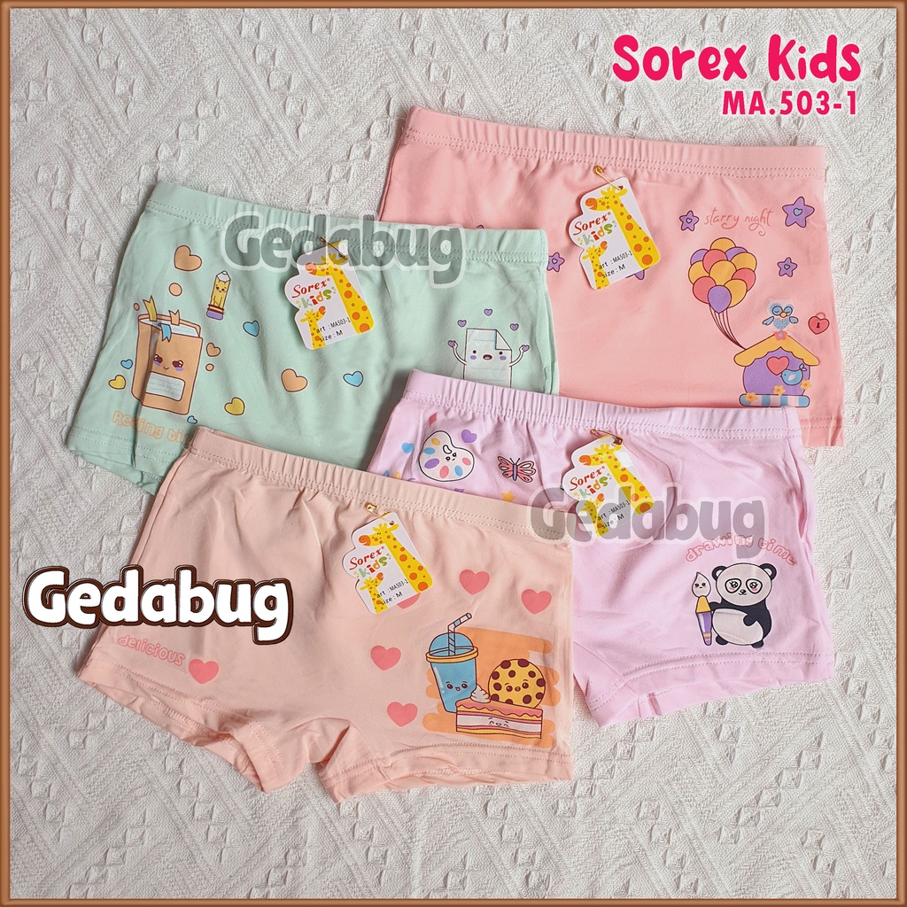 3 Pcs - Sorex Kids MA 502 CD Boxer Anak Perempuan Super Soft CD SK MA502 | Gedabug