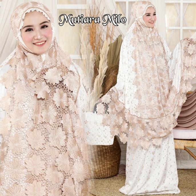 Mukena Dewasa Putih Terbaru Bordir Renda Mewah Mukenah Ramadan Sherina