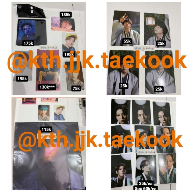 SALE BTS PC JUNGKOOK PROOF COLLECTOR TAE AR CARD, DALMAJUNG, LD JIN