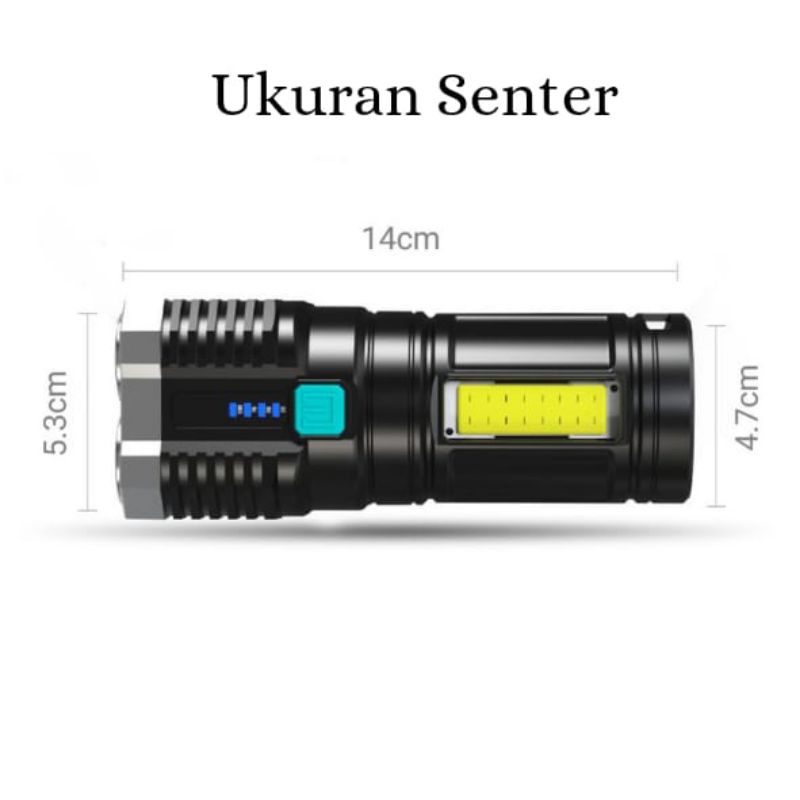 SENTER LED 4 MATA/SENTER LED CHARGEABLE/SENTER⭐Toko13.olshop⭐