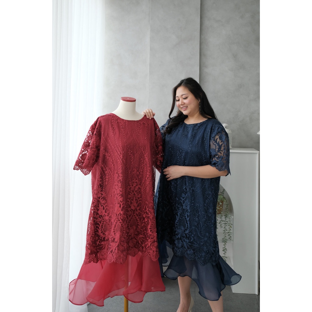 Missnomi - Naina Dress Premium / Dress Brokat /Dress Bigsize/ Dress Party/ Dress Tile / Dress Jumbo