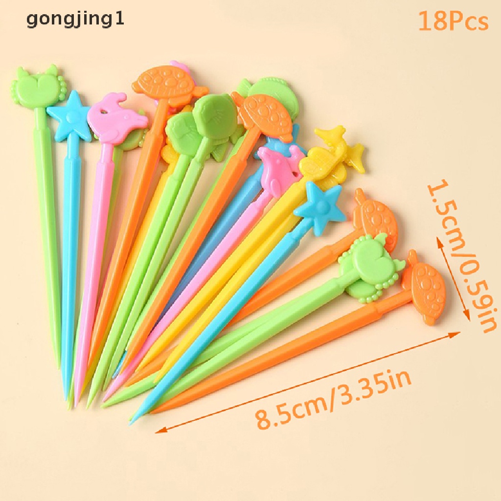 Ggg 18Pcs Garpu Buah Kartun Garpu Kotak Bento Garpu Gaya Laut Buah Kue Dessert Forks ID