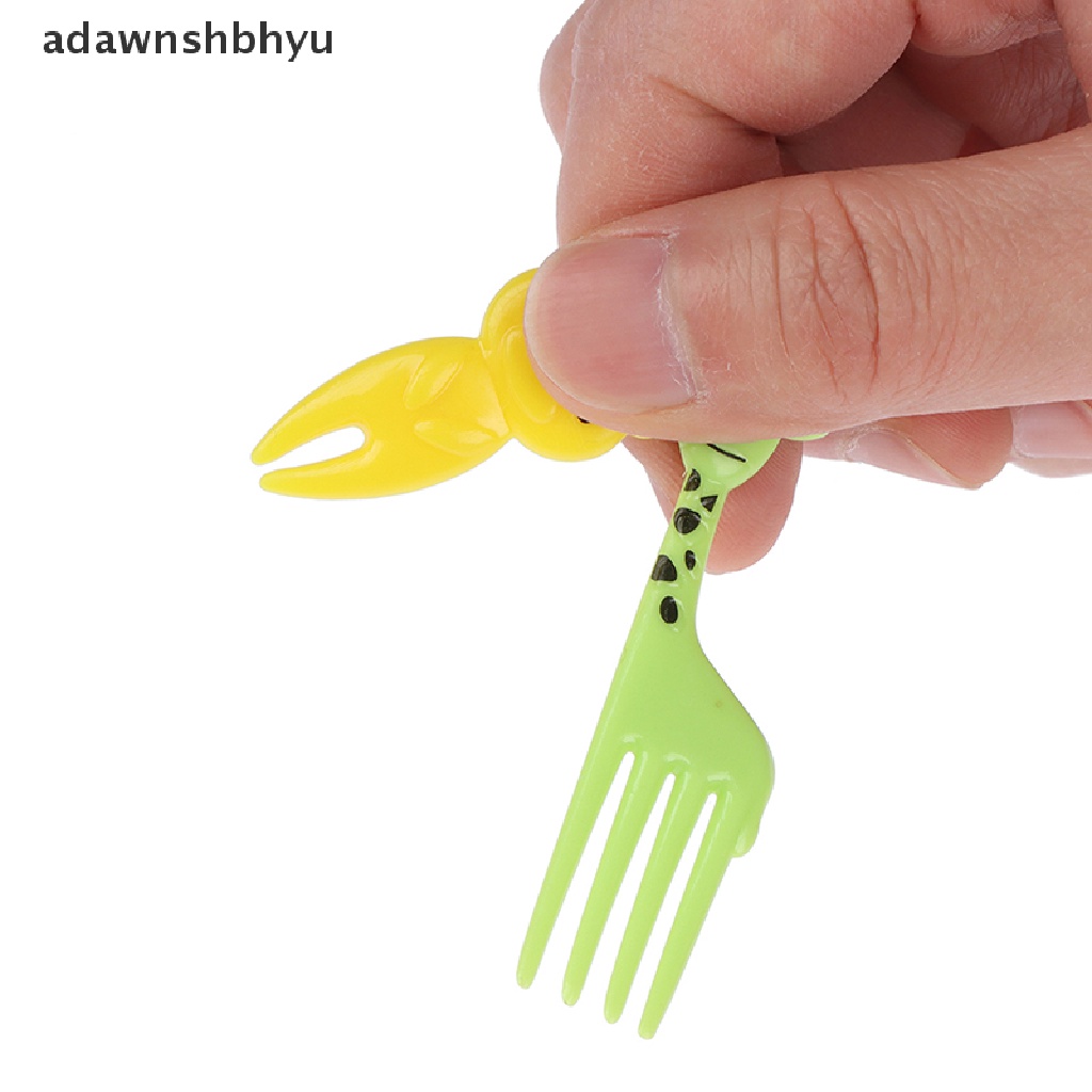 Adawnshbhyu 10pcs Mini Animal Kartun Food Picks Anak Snack Kue Dessert Garpu Buah ID