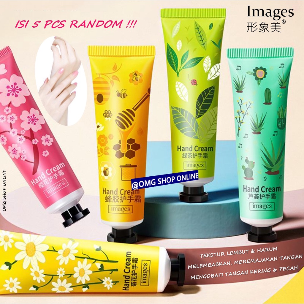 5 Pcs !!! Images Hand Cream 5 in 1 Pack Lotion Pemutih Tangan 30 Gr ORIGINAL / Krim Tangan Anti Keriput Biar Putih / Krim Tangan Kering dan Kaki Kering Krim Tangan Anti Penuaan / Hand Cream Tangan Korea Krim Tangan Kasar Pecah Pemutih Kulit Badan Permanen