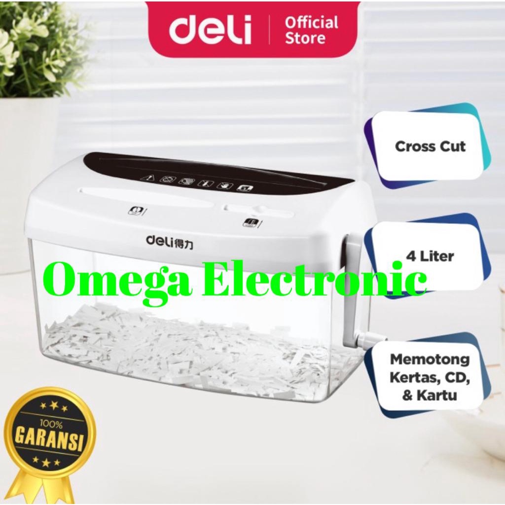 Deli 9935 Penghancur Kertas Manual Paper Shredder Kapasitas 1 Lembar