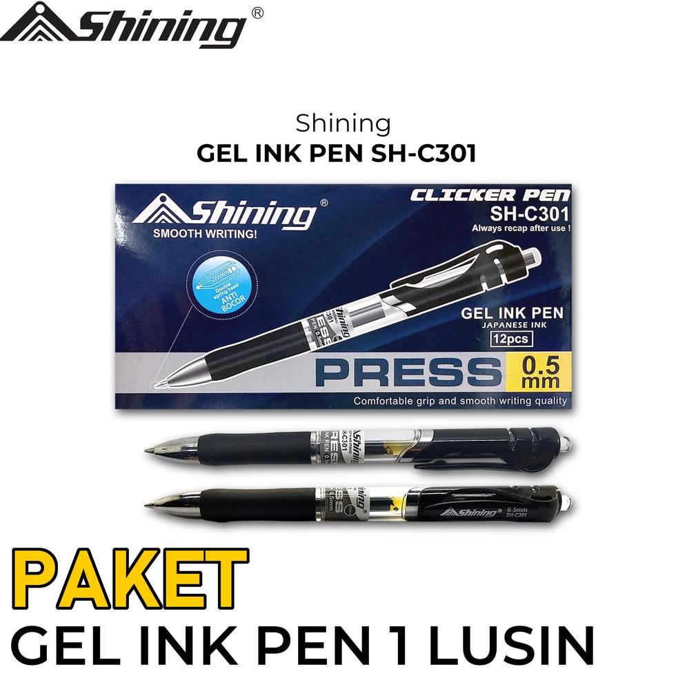 

PULPEN SHINING CLICKER GEL INK PEN SHC-301 (12PCS) TERLARISS...,,,,,