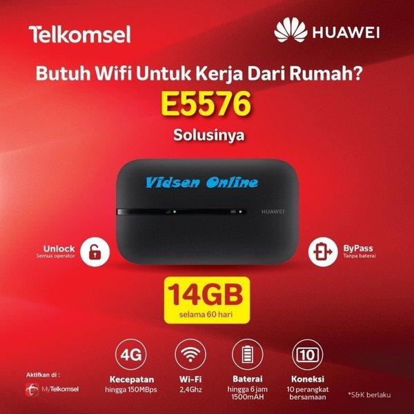 Huawei E5573 Mifi Modem Wifi Router 4G Telkomsel Unlock Free 14Gb