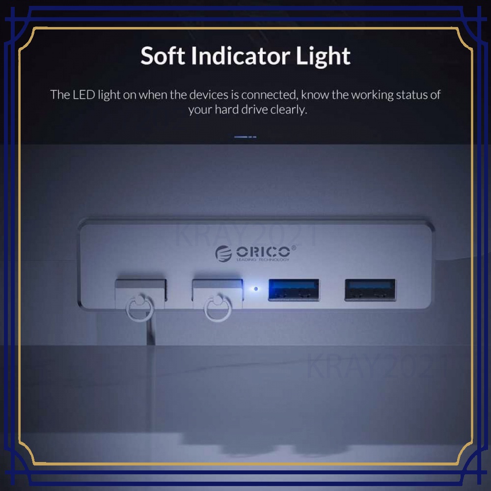 USB Hub 3.0 Clip-on Type Aluminium 4 Port -HB245