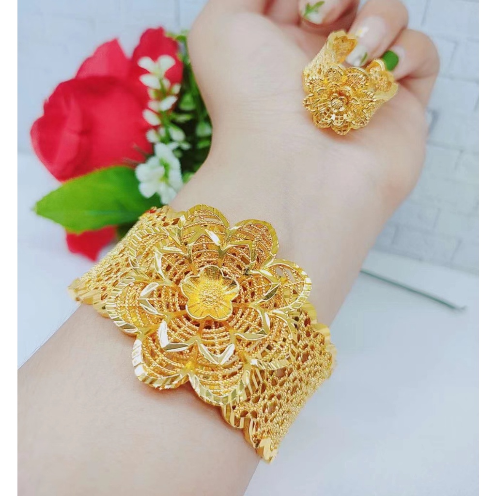 Set Perhiasan Gelang Dan Cincin Lapis Emas K010