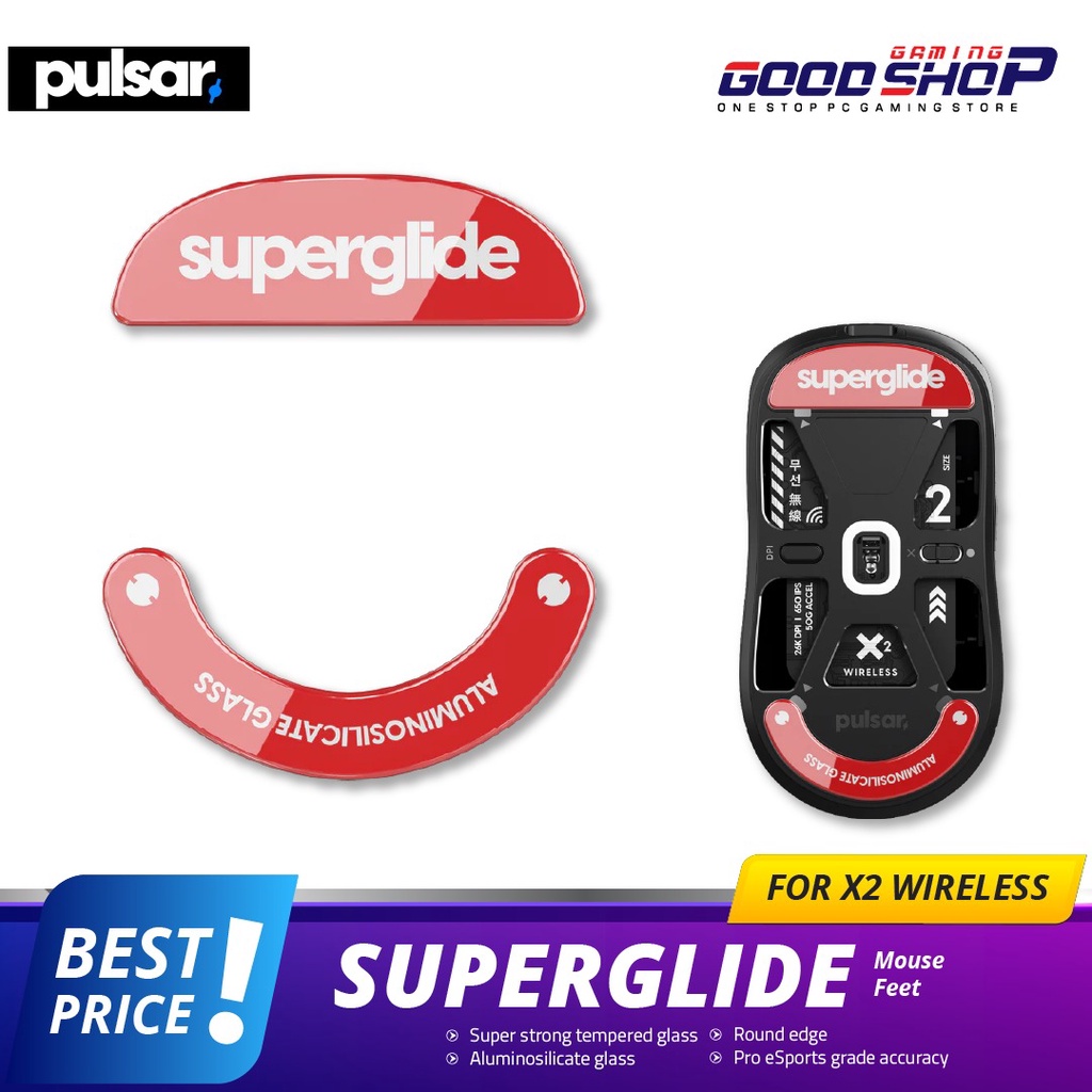 Pulsar Superglide Glass Skates for X2 Wireless Red